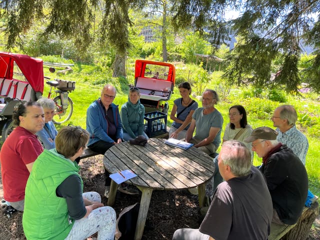 Die Rikschagruppe Waldkirch traf sich um die Technik der Rikscha kennen zu lernen und um Fahrübungen durchzuführen